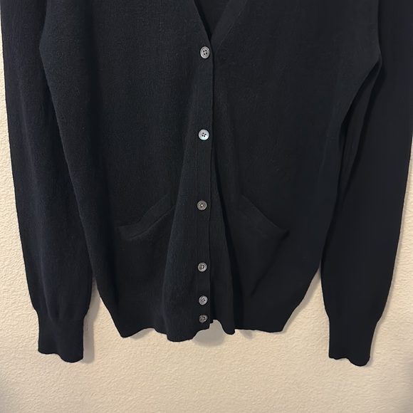 EQUIPMENT FEMME BLACK CASHMERE BUTTON UP CARDIGAN - Picture 4 of 8